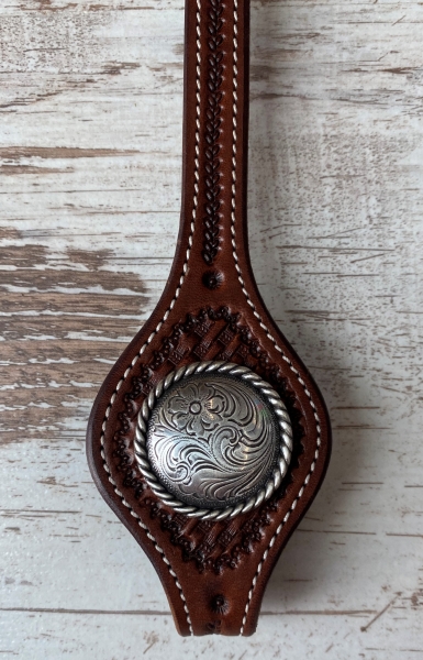 Rope Edge Western Engraved Concho antik 1 1/2